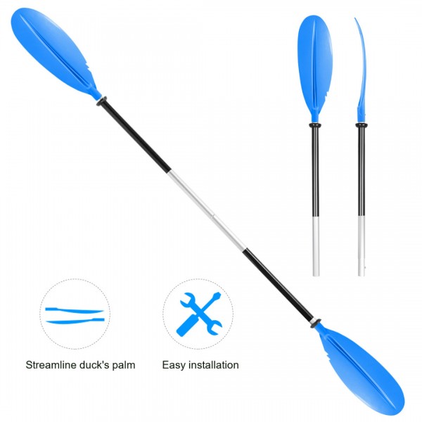 HEIMUNI Kayak Paddle Aluminum, Sup Paddle 222 cm Two-Piece Adjustable Kayaking Paddles Blue