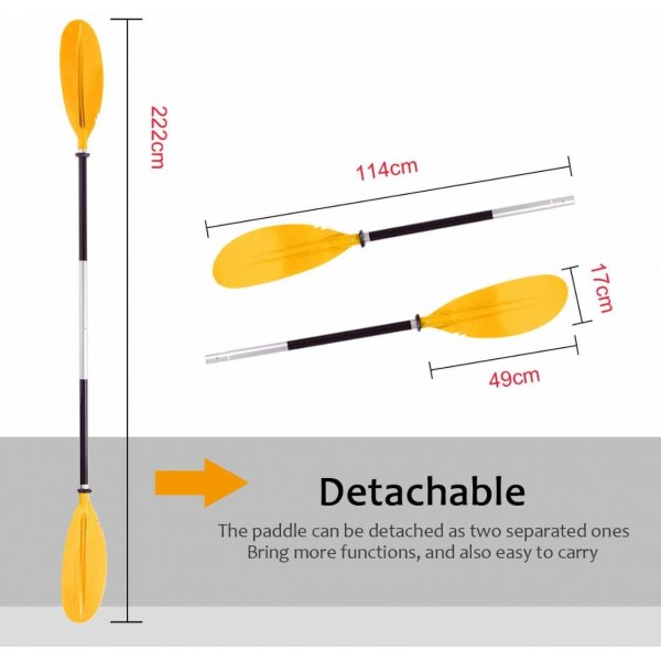 HEIMUNI Pagaia per Kayak Telescopica Pagaia Paddle in Alluminio Regolabile Removibili per SUP Canoa Boat Canoe Surfboard, Barche Gommone