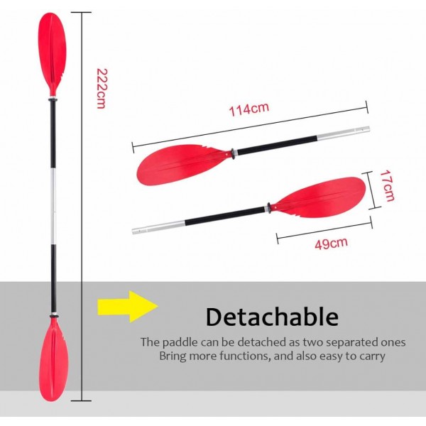 HEIMUNI Pagaia per Kayak Telescopica Pagaia Paddle in Alluminio Regolabile Removibili per SUP Canoa Boat Canoe Surfboard, Barche Gommone
