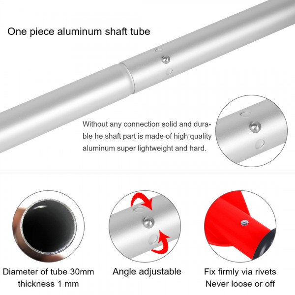 HEIMUNI Doppelpaddel Kajak Paddel, Kanu Paddel Aluminium Sup Doppelpaddel 222cm Stechpaddel Super Leicht für Schlauchboot, Kanu, Kanadier Boot Ruderboot Rot