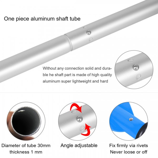 HEIMUNI Doppelpaddel Kajak Paddel, Kanu Paddel Aluminium Sup Doppelpaddel 222cm Stechpaddel Super Leicht für Schlauchboot, Kanu, Kanadier Boot Ruderboot Blau
