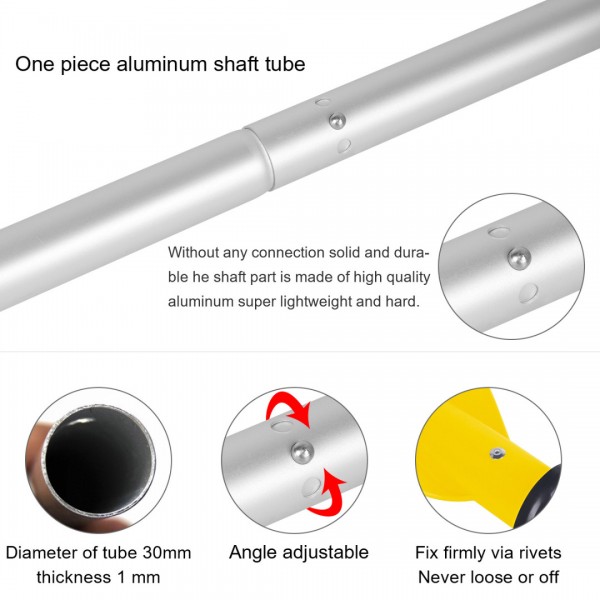 HEIMUNI Doppelpaddel Kajak Paddel, Kanu Paddel Aluminium Sup Doppelpaddel 222cm Stechpaddel Super Leicht für Schlauchboot, Kanu, Kanadier Boot Ruderboot Gelb
