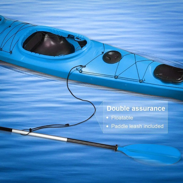 HEIMUNI Kayak Paddle Oar Aluminum Alloy Adjustable Portable Detachable Paddles Oars for Inflatable Boat Kayak Blue