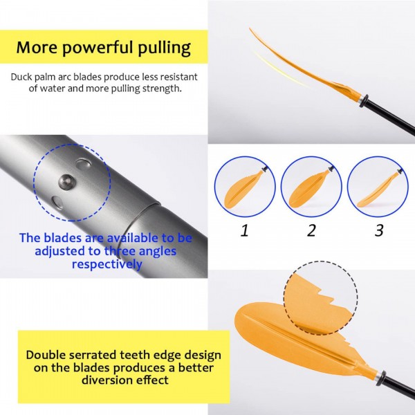 HEIMUNI Pagaia per Kayak Telescopica Pagaia Paddle in Alluminio Regolabile Removibili per SUP Canoa Boat Canoe Surfboard, Barche Gommone