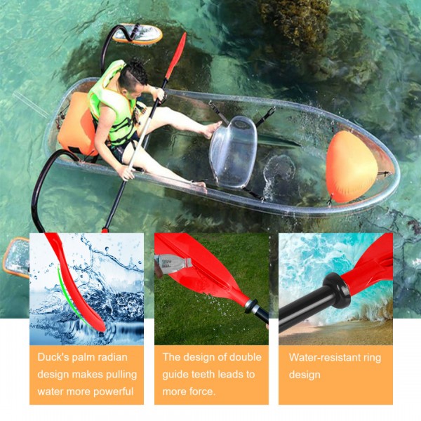 HEIMUNI Kayak Paddle Aluminum, Sup Paddle 222 cm Two-Piece Adjustable Kayaking Paddles Red