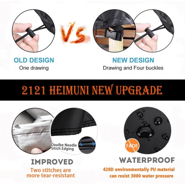HEIMUNI Garden V-Shape Furniture Cover Waterproof, 420D Heavy Duty Oxford Fabric Outdoor Rattan Corner Sofa Cover with Waterproof Tape (215 * 215 * 87cm)