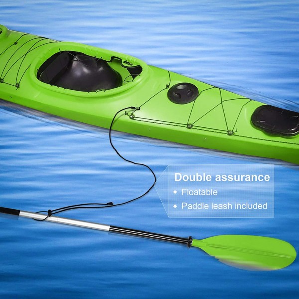 HEIMUNI Kayak Paddle Oar Aluminum Alloy Adjustable Portable Detachable Paddles Oars for Inflatable Boat Kayak Green
