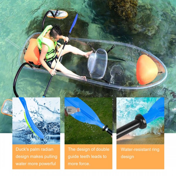 HEIMUNI Kayak Paddle Aluminum, Sup Paddle 222 cm Two-Piece Adjustable Kayaking Paddles Blue