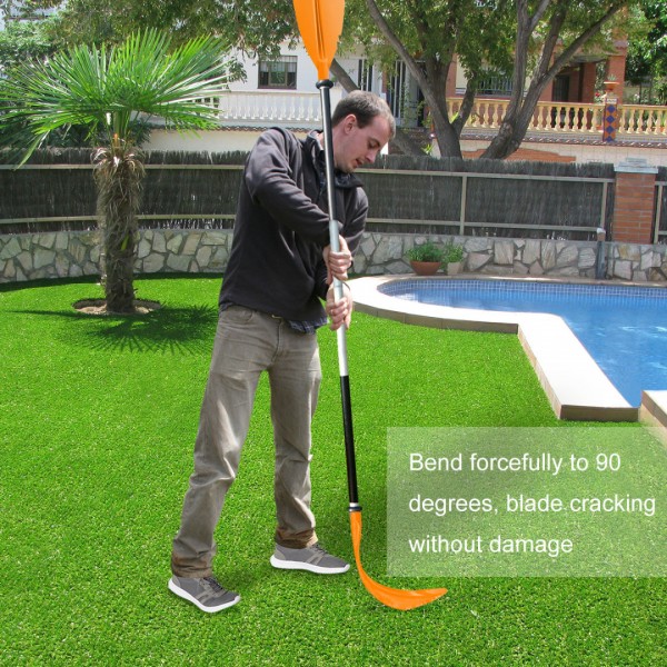 HEIMUNI Doppelpaddel Kajak Paddel, Kanu Paddel Aluminium Sup Doppelpaddel 222cm Stechpaddel Super Leicht für Schlauchboot, Kanu, Kanadier Boot Ruderboot Orange
